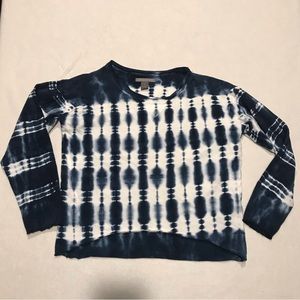 Vicinity sweatshirt, blue and white tie dye, small